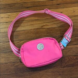 Lilly Pulitzer Pink Belt Bag with Striped Strap